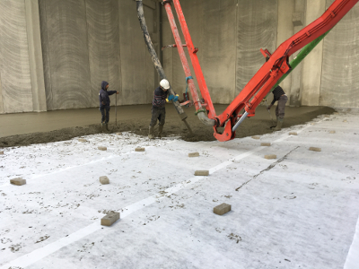 Pavimento de Bio Ammo Technologies - Hormigón fibro-reforzado con fibra polimérica estructural